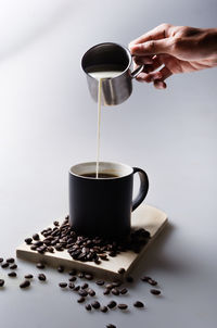 Close-up of coffee cup on table