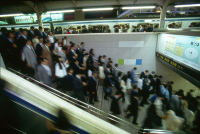 Blurred motion of train