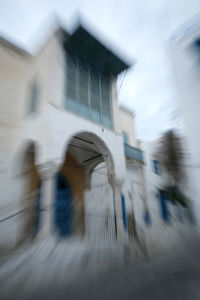 Blurred motion of train