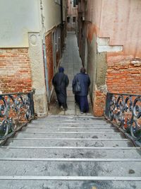 People walking on steps