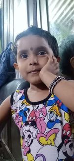 Portrait of cute girl at home