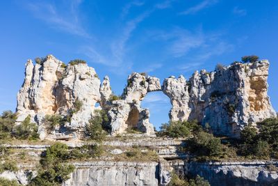 Rock formation against blue sky