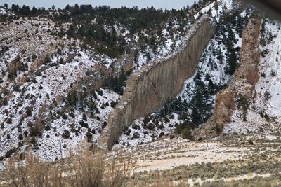 Scenic view of snow covered land