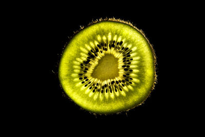 Close-up of fruit against black background