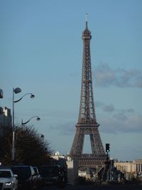 Low angle view of eiffel tower