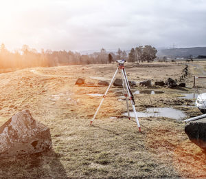 Surveying of slag heaps on the river  innerste near bredelem, goslar, harz mountains