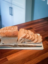 Close-up of bread on table