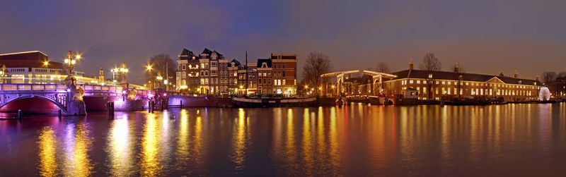 Panorama from amsterdam in the netherlands at night