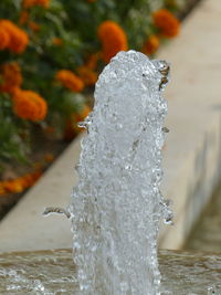 Close-up of water splashing in fountain