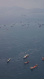 High angle view of sea against sky