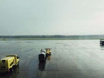 View of airport runway against sky