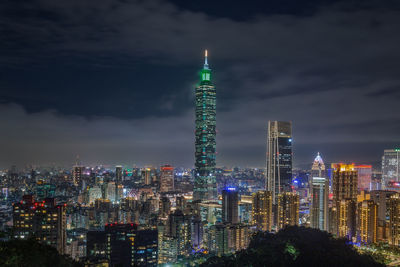 Taipei skyline view during night.