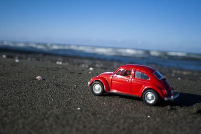 Vintage car on beach