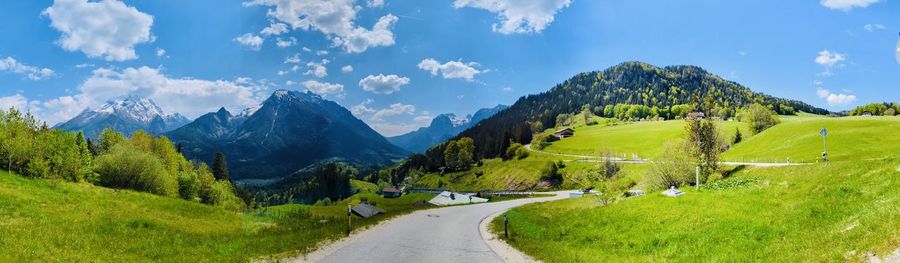 Panoramic view of mountains against sky