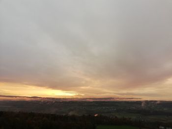 Scenic view of landscape against sky during sunset