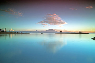Scenic view of sea against sky at sunset