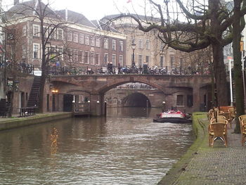 View of canal in city