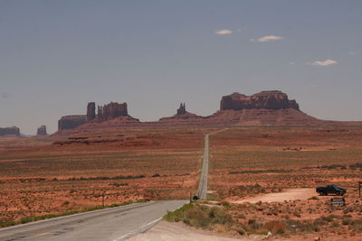 Scenic view of monument valley against sky