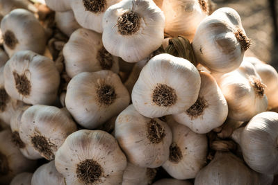 Full frame shot of garlic bulbs