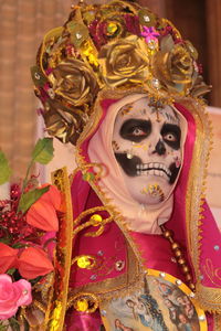 Close-up of mask