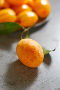 Close-up of tomatoes on table