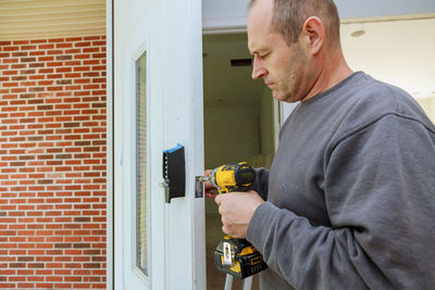 Carpenter working at home