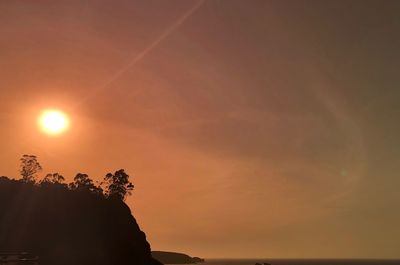 Low angle view of silhouette trees against sky during sunset