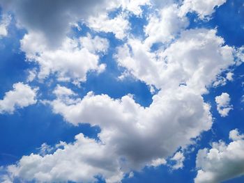 Low angle view of clouds in blue sky