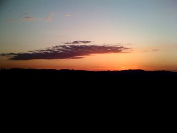 Scenic view of landscape against sky at sunset