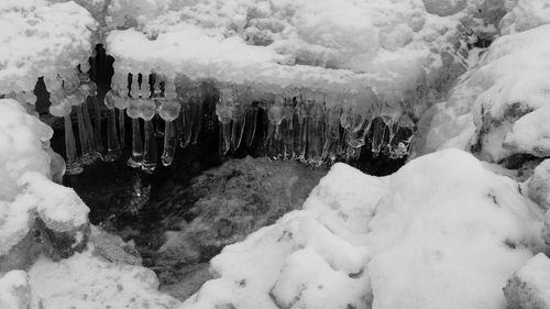 Panoramic view of frozen ice