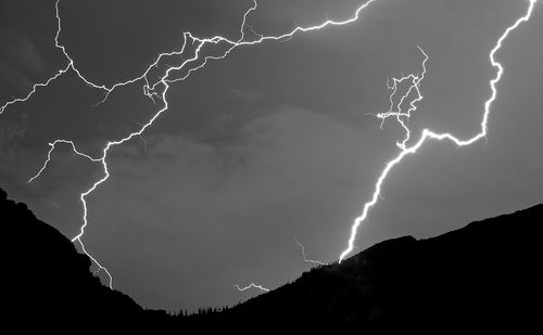 Low angle view of lightning in sky