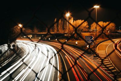 Light trails at night