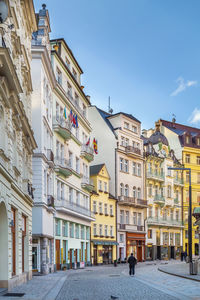 Street in karlovy vary city center, czech republic