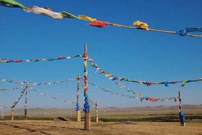 Tibetan prayer flags in the wind 