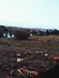 View of landscape against clear sky