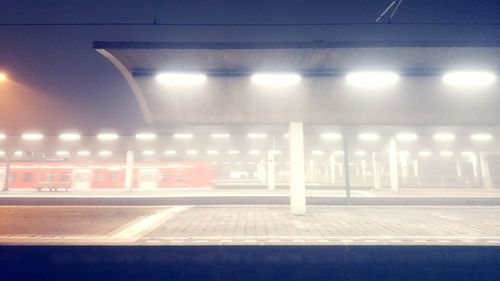 View of empty road at night