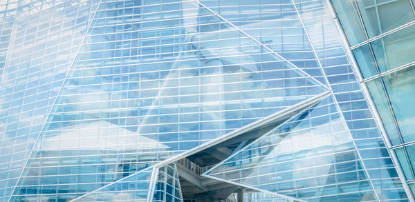 Low angle view of modern buildings in city