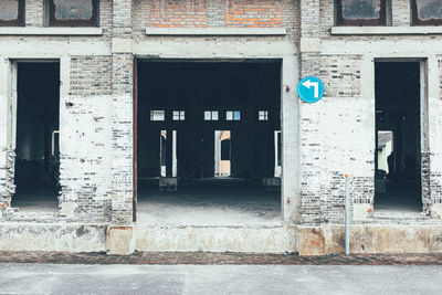 Closed door of building