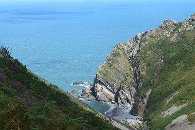 Rock formation against sea