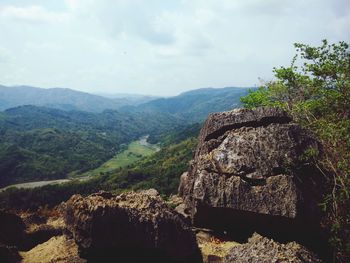 Scenic view of mountains against sky