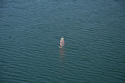 High angle view of person in sea