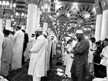 Crowd in city at night