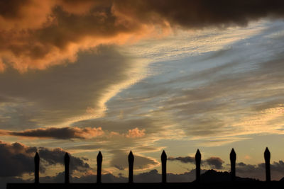 Low angle view of dramatic sky during sunset