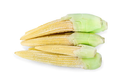 Close-up of green beans against white background