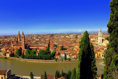 High angle shot of townscape