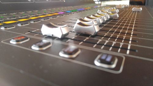 High angle view of computer keyboard