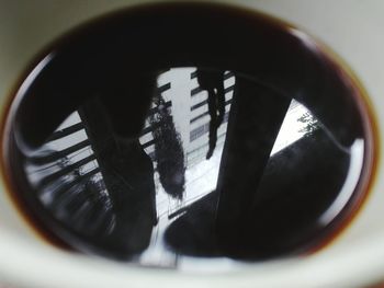 High angle view of drink on table