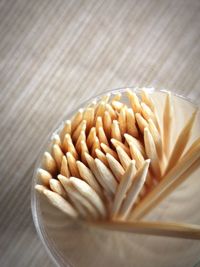 High angle view of food on table