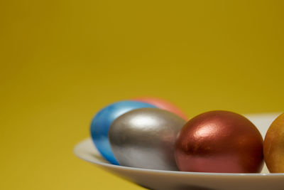 Close-up of eggs on table