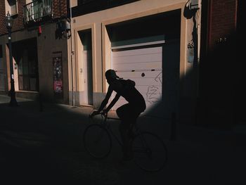 Woman standing in city